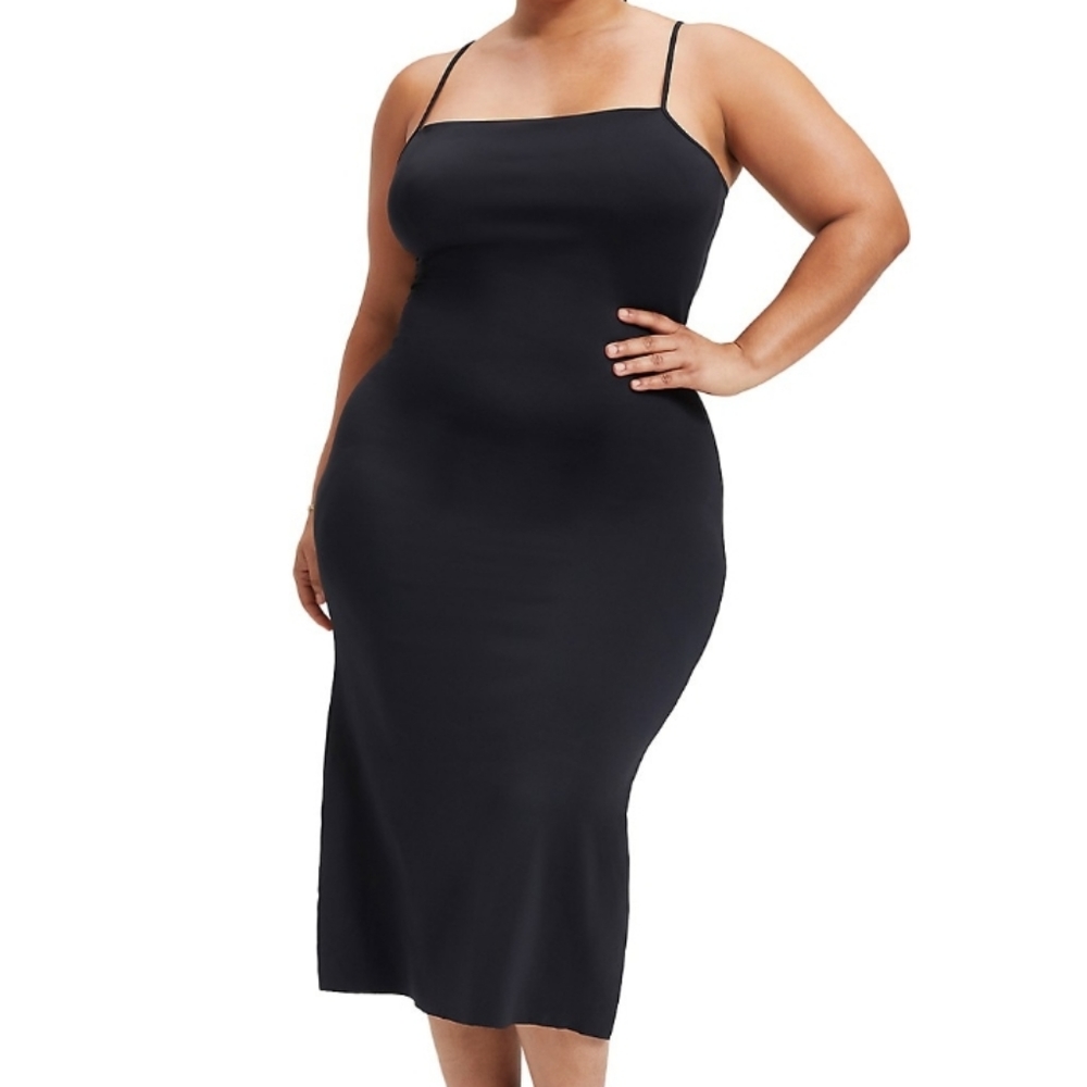 FLASH 1 HOUR! Good American scuba spaghetti midi dress